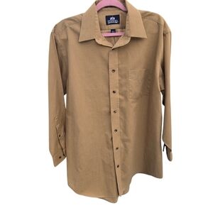 Stafford Tan Dress Shirt with Textured Fabric